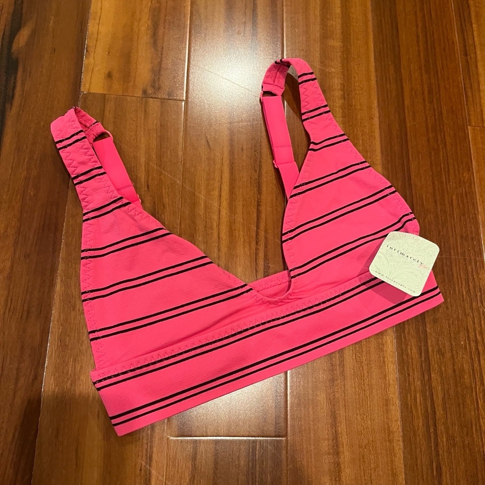 Free People Intimately Pink Stripe Bralette Top Intimates Bra Lounge Size XS / S